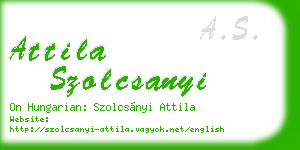 attila szolcsanyi business card